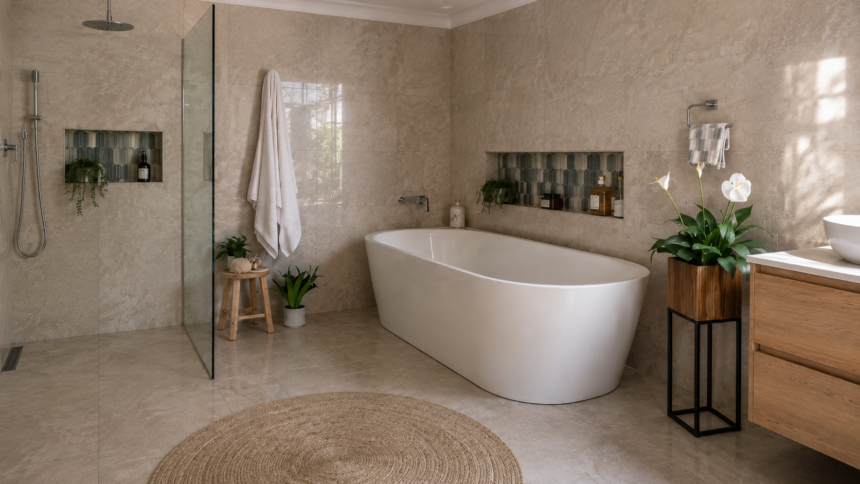 Completed bathroom renovation