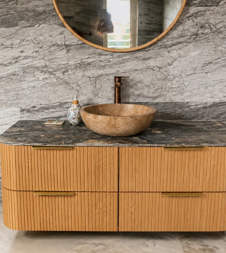 Modern bathroom vanity installation